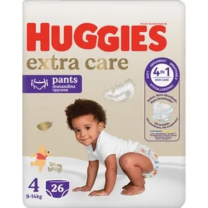 Pañales Hipoalergénicos Extra Care con Cuidado de la Piel 4 en 1 Talla 4 (9-14kg) Huggies
