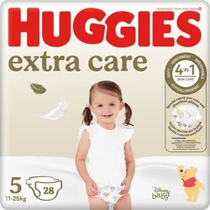 Pañales Hipoalergénicos Extra Care con Cuidado de la Piel 4 en 1 Talla 5 (11-25 Kg) Huggies