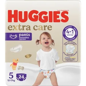 Pañales Hipoalergénicos Extra Care con Cuidado de la Piel 4 en 1 Talla 5 (12-17 Kg) Huggies
