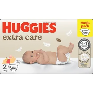 Pañales Hipoalergénicos Extra Care Disney con Cuidado de la Piel 4 en 1 Talla 2 (3-6 Kg) Huggies 104 Unidades