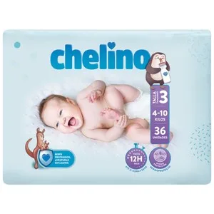 Chelino Pañales Talla 3 (4-10 Kg) 36 Uds.