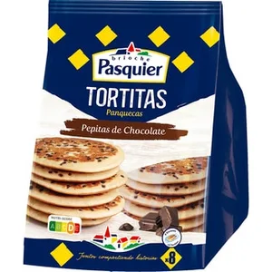 Tortitas Panquecas con Pepitas de Chocolate 8 Unidades Envasadas de 2 en 2 Pasquier