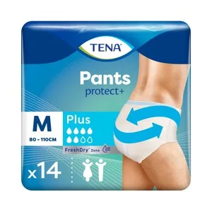 Tena Pants Protect+ Pañal de Incontinencia Unisex para Adultos para Perdidas Severas de Orina, Talla M (80-110 Cm) 14 Uds.