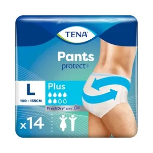 Tena Pants Protect+ Pañal Incontinencia Unisex para Adultos para Perdidas Severas de Orina, Talla L (100-135 Cm) 14 Uds.
