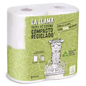 Papel de Cocina Compacto Reciclado Doble Rollo la Llama Dia Bolsa 2 Unidades