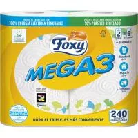 Papel de Cocina Mega3 Foxy 6 Rollos.