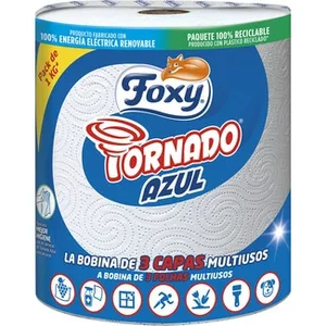 Papel de Cocina Tornado Azul Extra-resistente 3 Capas 1 Kg  Foxy