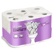 Papel Higiénico Compacto Doble Rollo la Llama Dia Bolsa 12 Unidades