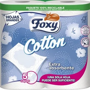 Papel Higiénico Cotton Extra Absorbente 5 Capas Foxy