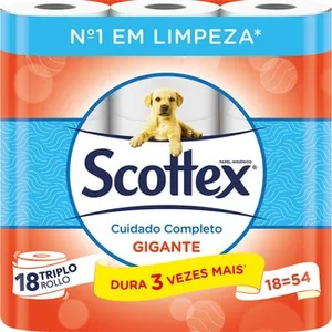 Papel Higiénico Cuidado Completo Gigante 3 Capas  Scottex 17.95 Unidad