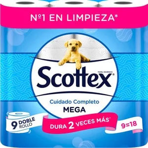 Papel Higiénico Cuidado Completo Megarollo 2 Capas  Scottex 9.01 Unidad