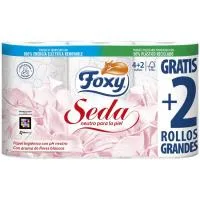 Papel Higiénico Foxy Seda, Paquete 4+2 Rollos