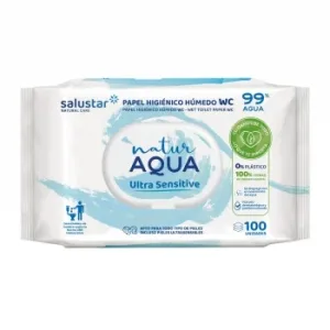 Papel Higiénico Húmedo Natur Aqua  Salustar 100 Unidades