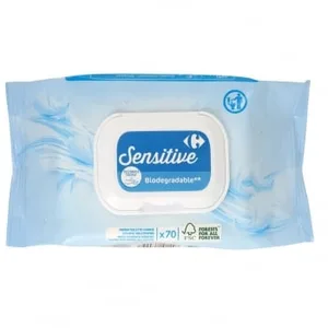 Papel Higiénico Húmedo Sensitive Carrefour 70 Ud.