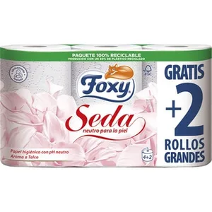 Papel Higiénico Seda con Ph Neutro 3 Capas + 2 Gratis Foxy