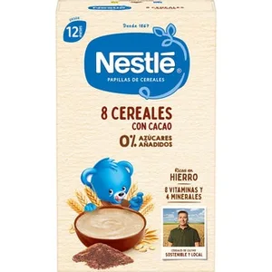 Papilla 8 Cereales con Cacao 0% Azúcares Añadidos desde 12 Meses Nestle
