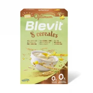 Papilla Infantil desde 5 Meses 8 Cereales Blevit Optimum sin Azúcar Añadido 250 G.