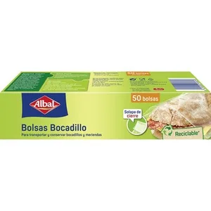 Bolsa para Bocadillos con Solapa de Cierre  Albal 50 Unidades