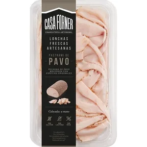 Pastrami de Pavo en Lonchas Frescas Artesanas sin Gluten sin Lactosa Casa Forner 100 G