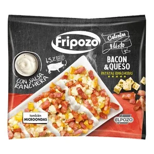 Fripozo Patatas Fritas con Salsa Ranchera, Bacon y Queso, Elaboradas sin Gluten de el Pozo 330 G.