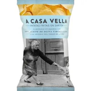 Patatas Fritas Elaboradas en Aceite de Oliva Virgen Extra y Sal Mineral del Valle de Añana  a Casa Vella 150 G