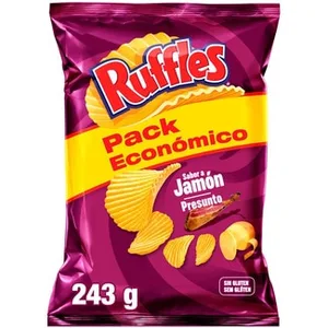Patatas Fritas Onduladas Sabor a Jamón sin Gluten Ruffles