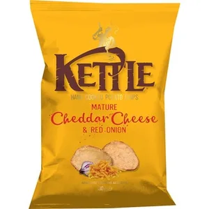 Patatas Fritas Sabor Queso Cheddar Maduro y Cebolla Roja Kettle