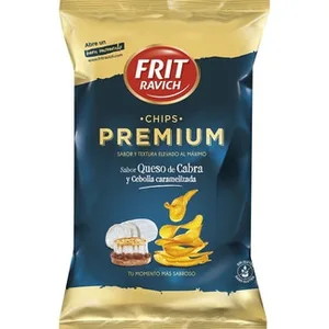 Patatas Fritas Sabor Queso de Cabra y Cebolla Caramelizada sin Gluten  Frit Ravich Premiun 160 G