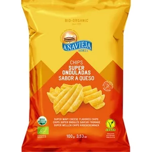 Patatas Fritas Superonduladas Ecológicas Sabor Queso sin Lactosa  Añavieja 100 G