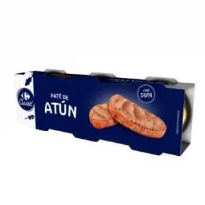 Paté de Atún con Aceite de Girasol Carrefour Pack de 3 Unidades de 80 G.