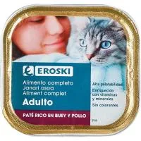 Paté de Buey para Gato Eroski, Lata 100 G