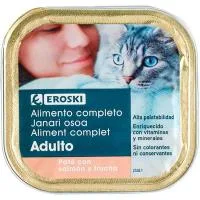 Paté de Salmón para Gato Eroski, Lata 100 G