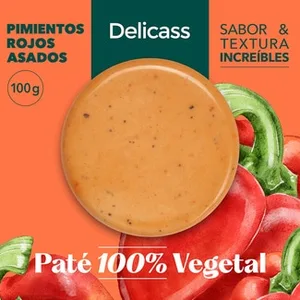 Paté Vegetal con Pimientos Rojos Asados sin Gluten sin Lactosa  Delicass 100 G