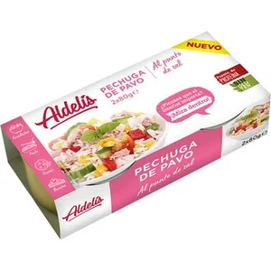 Pechuga de Pavo al Punto de Sal sin Gluten Pack 2  Aldelis 80 G