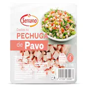 Dados de Pechuga de Pavo Serrano, Bandeja 150 G