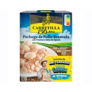 Carretilla Pechuga de Pollo Braseada con Patatas y Salsa de Queso 285 G.