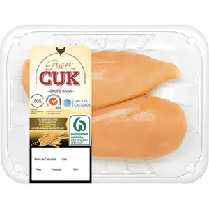 Pechuga Entera de Pollo Certificado Criado con Alimentación Vegetal 2 Unidades Peso Aproximado Gran CUK 500 G