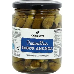 Pepinillos Finos Sabor Anchoa Frasco 230 Gr