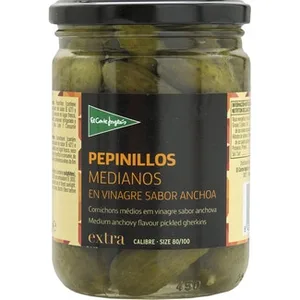 Pepinillos Medianos en Vinagre Sabor Anchoa  el Corte Ingles 225 G