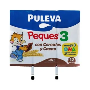 Puleva Peques 3 Leche de Crecimiento con Cereales y Cacao, de 12 a 36 Meses 3 X 200 Ml. 600 ML