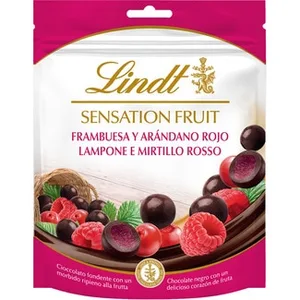 Perlas de Chocolate Negro con Corazón de Frambuesas y Arándano Rojo  Lindt Sensation Fruit 150 G