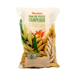 Producto Alcampo Picos Camperos con Aceite de Oliva Virgen Extra y Sésamo 250 G.