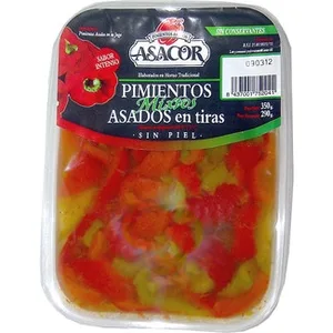 Pimientos Asados Mixtos en Tiras sin Piel Asacor