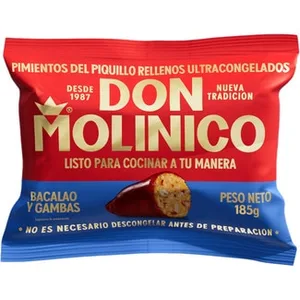 Pimientos del Piquillo Rellenos de Bacalao y Gambas 4 Unidades  DON Molinico 185 G