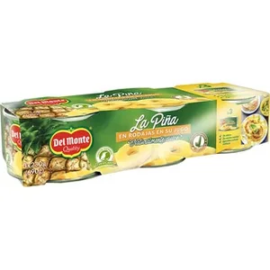 DEL Monte Piña en Su Jugo Cortada en Rodajas y sin Azúcares Añadidos 510 G.