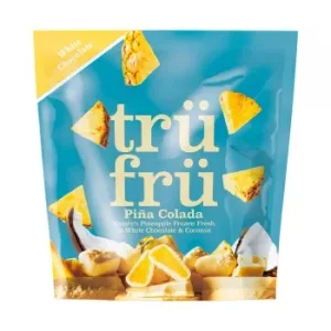Piña Fresca Congelada Bañada en Chocolate Blanco y Coco Deshidratado Trü Frü sin Gluten 6 Uds.