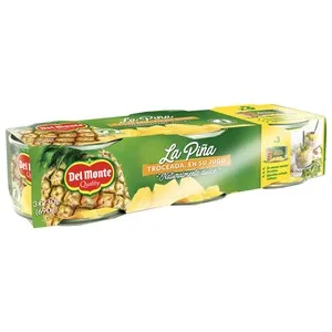 DEL Monte Piña Troceada en Su Jugo  3 Uds 420 G. 690 G