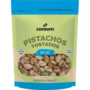Pistacho Tostado con Cáscara y sin Sal 250 Gr