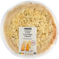 Pizza 5 Quesos Triple Fermentación Eroski, Caja 360 G