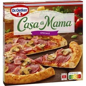 Pizza con Jamón, Salami y Champiñones Speciale Dr.oetker Casa DI Mama 415 G